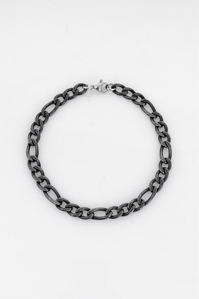 UKHWD SUPPLY 6mm Steel Black Vintage Design Steel Men's Bracelet