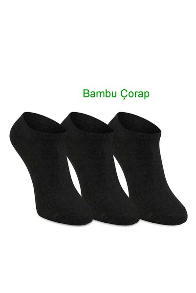 Slazenger JESTER Women's 3-Pack Bamboo Ballet Flats Black Socks