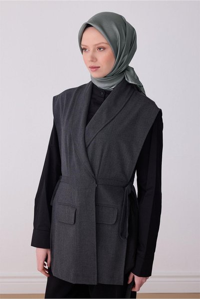 Belli Eșarfă din mătase - 4305-01 Gri Twill