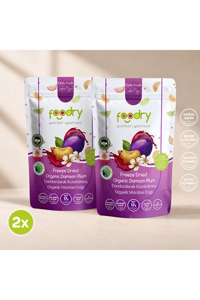Foodry Freeze-Dry Organik Mürdüm Eriği (Freeze Dried) | Dondurularak Kurutulm...