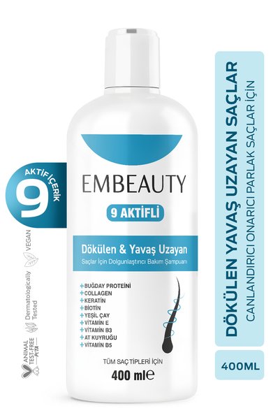Embeauty 9 Aktifli Saç Dökülmesine Karşı Hızlı Saç Uzatan & Onarıcı Dolgunlaş...
