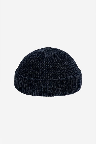 UKHWD SUPPLY Dripline Velvet Navy Blue Men's Beret