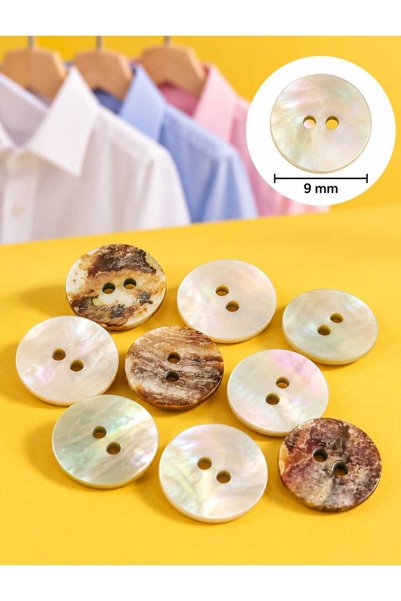 Beyna SEDEF 1ST QUALITY NATURAL REAL SEDEF 9 MM BUTTON 1 PACK 30 PIECES