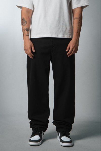 UKHWD SUPPLY Black Urban Men's Baggy Jean Trousers Uk1082Sy