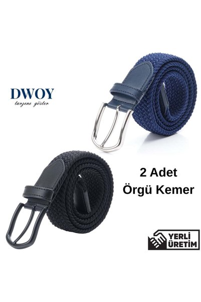DWOY Elastik Örgü Kemer 2'li Set