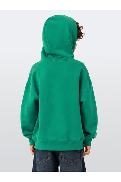 Denokids Erkek Çocuk Kapüşonlu Sweatshirt Kaplan Baskılı Oversize (3-8 Yaş)