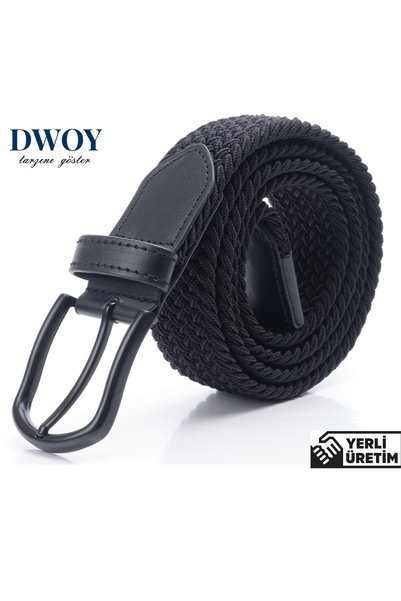 DWOY Еластичен плетен колан, черен