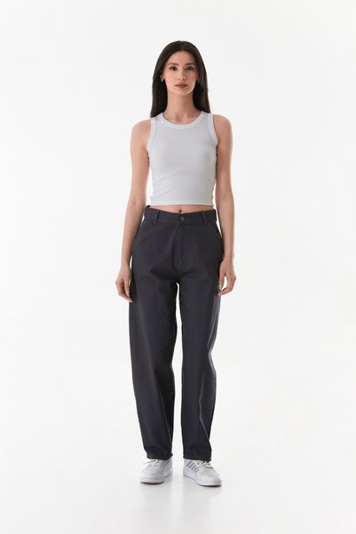 Fulla Moda Pantalone sa patentnim zatvaračem Visok struk Gabardin Šalvar