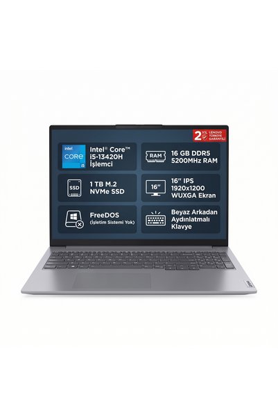 LENOVO Thinkbook 16 G6 Irl Gtı1 Intel Core I5 13420H 16GB (DDR5-5200) 1TB SSD...