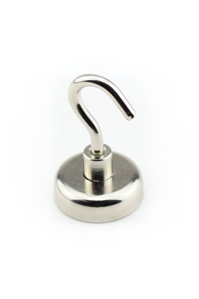 Dünya Magnet 25 mm Güçlü Neodyum Pot Mıknatıs Kancalı Manyetik Askı Mıknatısı Çok Amaçlı