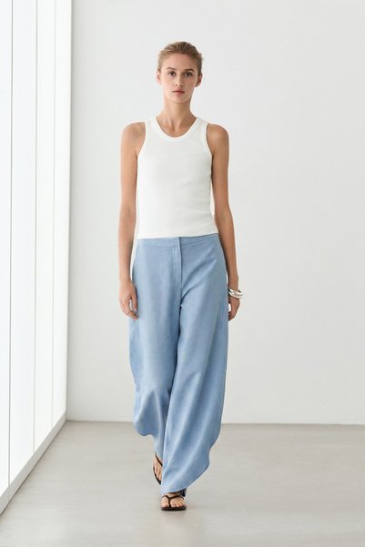 Massimo Dutti Keten karışımlı hacimli pantolon