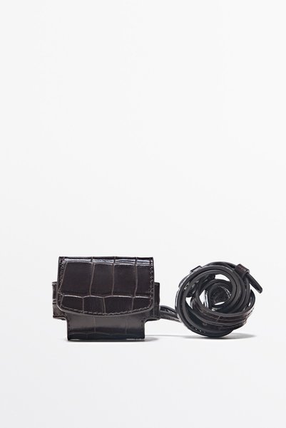 Massimo Dutti Timsah dokulu deri AirPods kılıfı