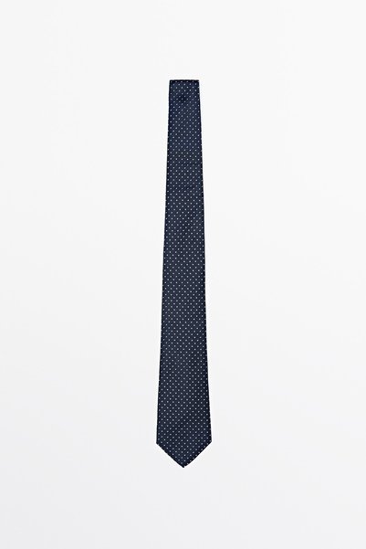 Massimo Dutti %100 ipek puantiye desenli kravat