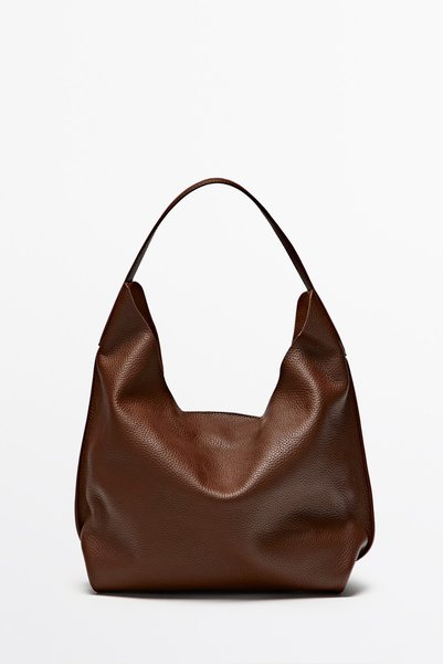 Massimo Dutti Orta boy napa deri omuz çantası