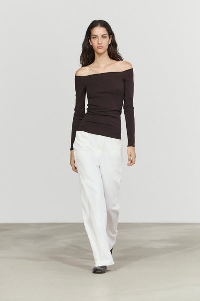 Massimo Dutti Uzun kollu streç top
