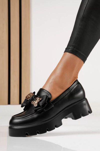 Zaira Pantofi casual dama negri din piele ecologica intoarsa Natalia #24405