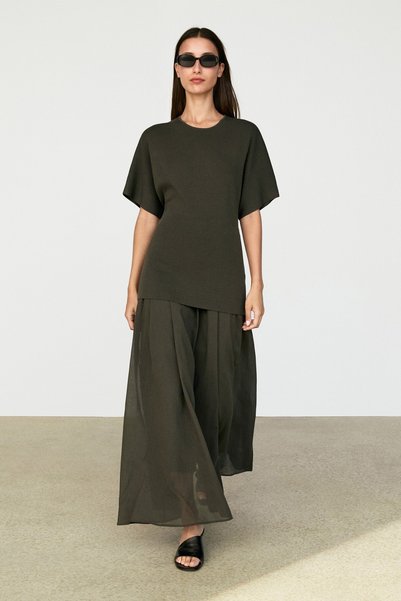 Massimo Dutti Kombine midi elbise