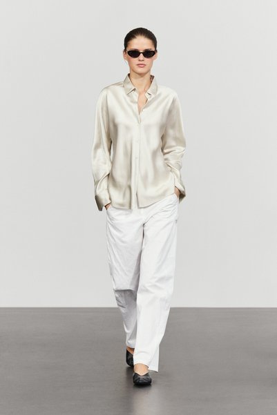 Massimo Dutti Dökümlü saten gömlek