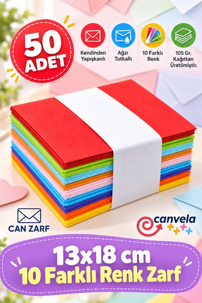 İstisna 50 Adet 13*18 Karışık 10 Farklı Renk Hediye Doğum Günü Dilekleri Düğü...