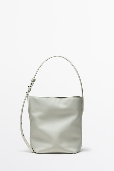Massimo Dutti Napa deri mini bucket çanta