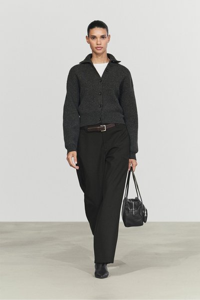Massimo Dutti %100 yün balıkçı yaka triko hırka