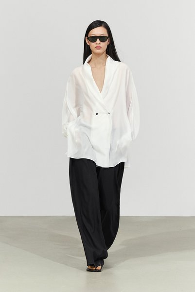 Massimo Dutti Smokin yakalı %100 ipek dökümlü kimono
