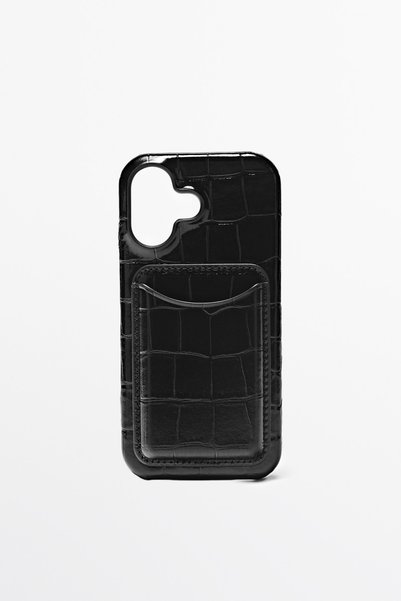 Massimo Dutti Dokulu napa deri iPhone 17 kılıfı