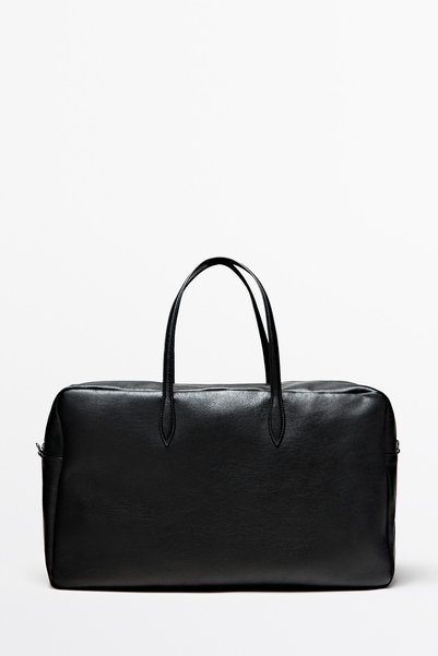 Massimo Dutti L napa deri silindir çanta
