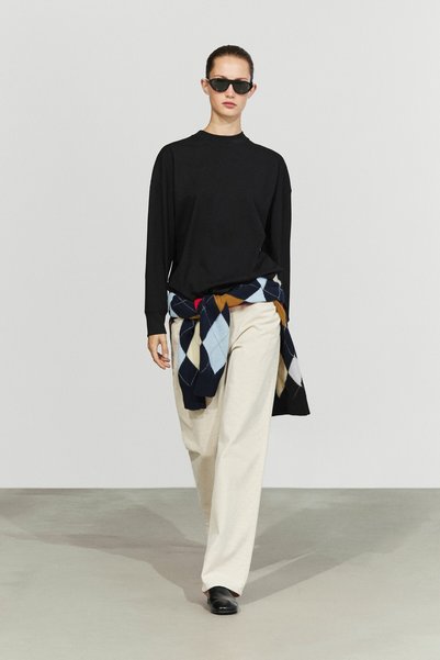 Massimo Dutti Uzun kollu bisiklet yaka t-shirt