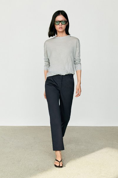 Massimo Dutti Pamuk karışımlı esnek mini çan pantolon