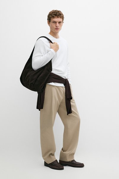 Massimo Dutti %100 pamuklu wide fit pantolon