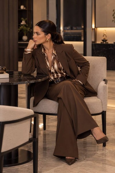 Genel Markalar Kadın Blazer Ceket Tek Düğmeli Vatkalı