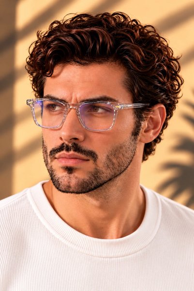 BAPPİR BLAZE Checked Square-Cut Men's Sunglasses, Black Frames Compatible wit...