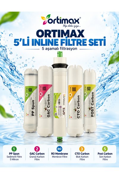 Ortimax Kapalı Kasa Su Arıtma Cihazı 5'li Filtre Seti,