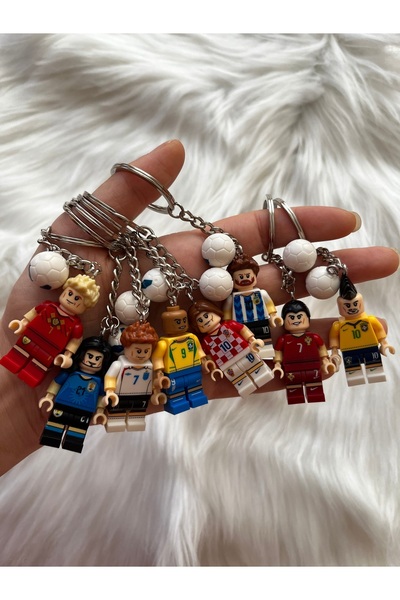 womistore Football Player Mini Figure Keychain (Randomly Send 1 Model)