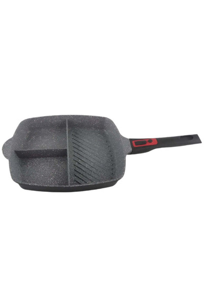 Luxis Tigaie cu 3 Compartimente, 28 × 28 cm, Mâner Detașabil, Inducție