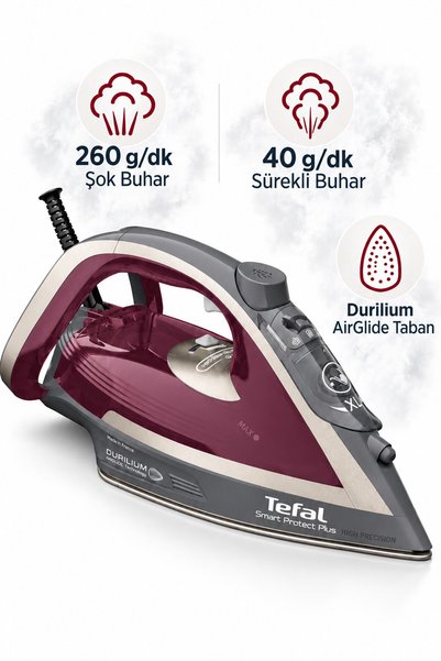 TEFAL Smart Protect Plus 260 g/dk Şok Buhar Buharlı Ütü FV6870 Mutfak Tartısı...