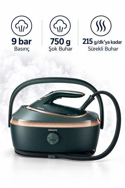 Philips 9 bar Basınç Buhar Kazanlı Ütü PSG8200/70 Mutfak Tartısı Hediye (Oner...