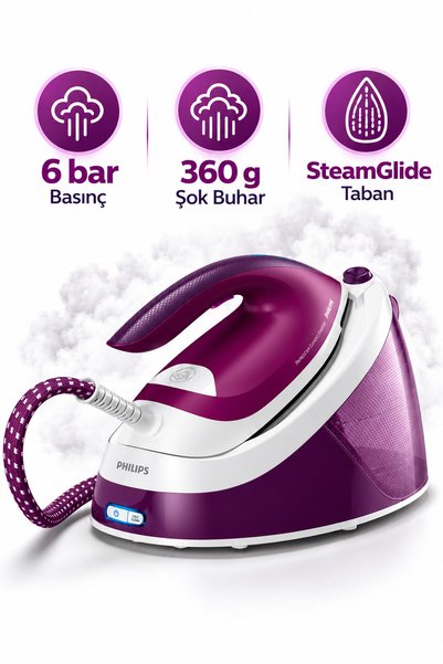 Philips 6 bar Basınç Buhar Kazanlı Ütü GC6842/30 Mutfak Tartısı Hediye (Onerous)