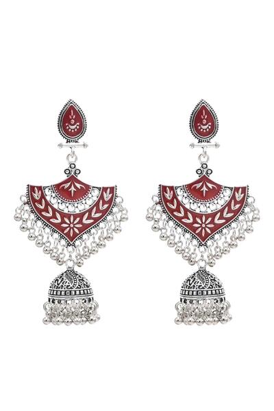 Pursehuit Cercei argintii, stil indian, cu clopoței, Pearly C2