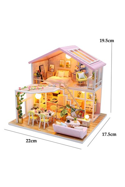 Choice M2001 no cover Wooden Dollhouse Kit Handmade Building Model Flower Gar...