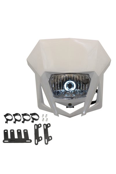 Choice1 White For Honda XR 250 CRF 450 Yamaha WR Motorcycle Headlight Plate E...