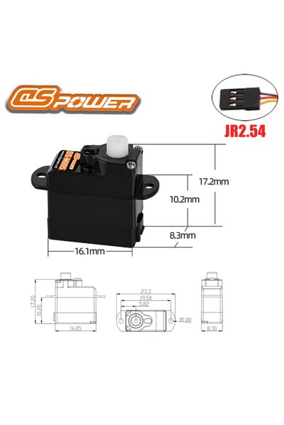 Choice1 قابس JR2.54، سيرفو رقمي صغير مقاوم للماء من DSpower 2G، قابس JST/JR، ...