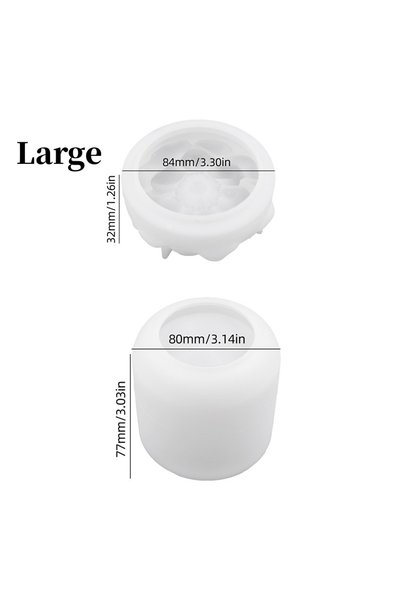 Choice Large 1 Set With Lid Flower Candle Cup Silicone Mold Handmade DIY Cyli...