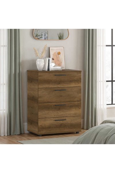 Adore Mobilya Trendline 4 Çekmeceli Şifonyer - Koyu Ceviz (oslo Ceviz) 73x96x...