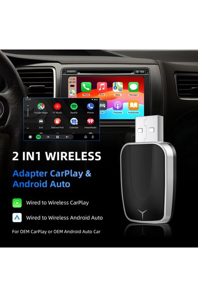 Choice 2 in 1 Ezonetronics Wireless CarPlay Android Auto 2in1 Adapter for Aud...