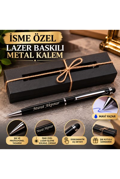 KARHEDİYE KİŞİYE İSİME FİRMAYA ÖZEL TOUCH PEN SİYAH KALEM