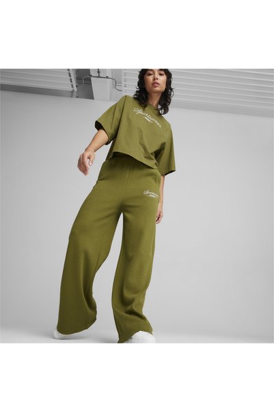 Puma Classics+ Relaxed Kadın Yeşil Eşofman Altı