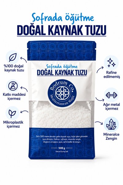 Bodrum Co. Doğal Kaynak Tuzu 500 gr – Sofrada Öğütme