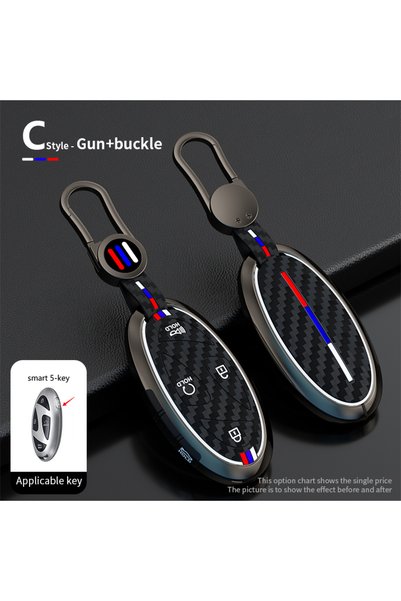 Choice6 Gun set-5 button 5 7 Buttons Zinc Alloy + Silicone Car Key Case Cover...
